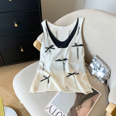 批发实拍 大货 2026夏季新款ins设计感假两件背心吊带无袖T恤<b class='q'>针织</b>衫女
