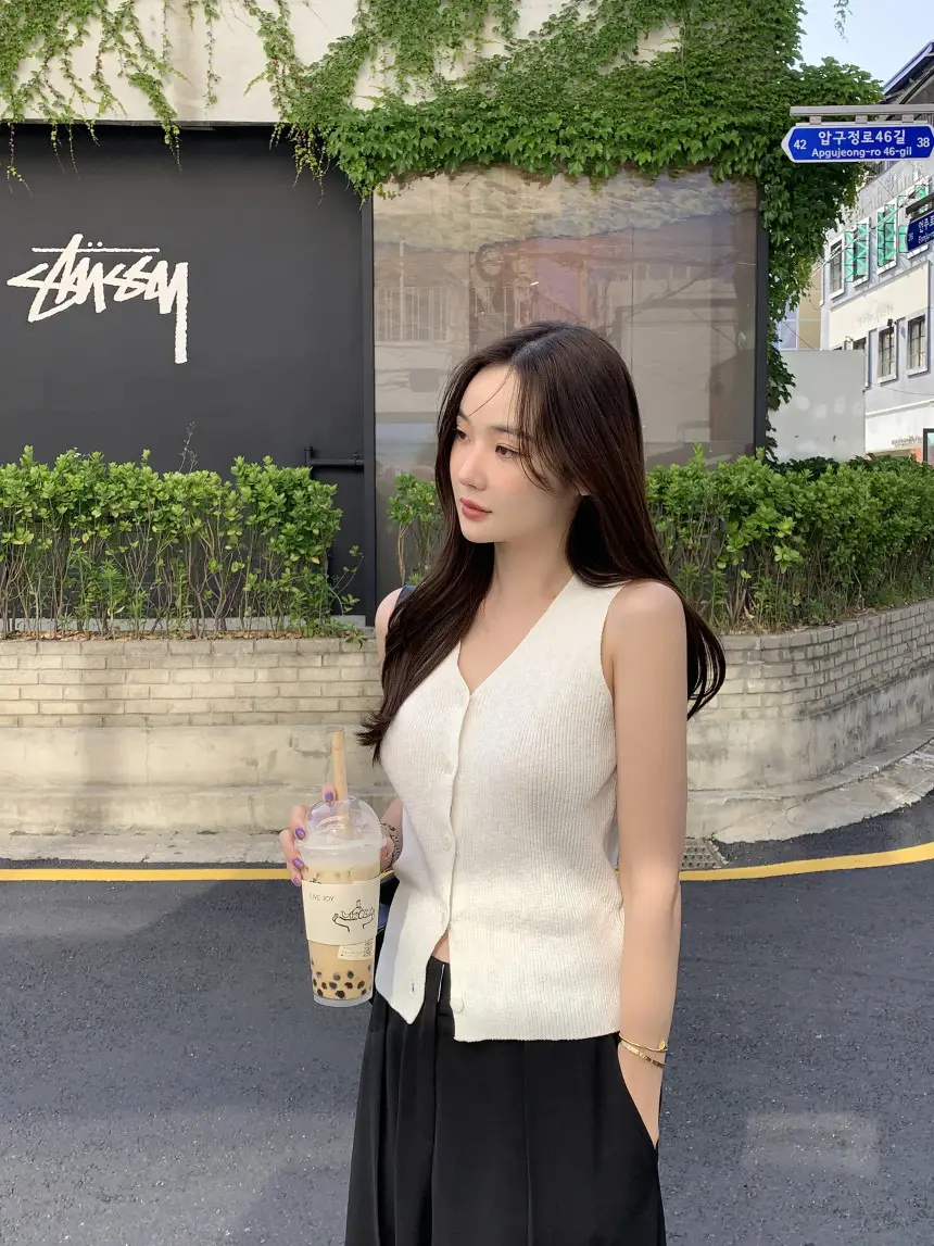 단색 단추 디테일 가디건 상세 이미지 12