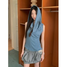 批发春夏原创多种穿法连帽一字肩荡领针织内搭流浪风背心