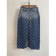 批发韩国东大门2026春季女装新款小众设计感渐变色开叉牛仔半身裙