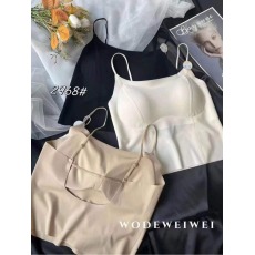 批发欧货无痕冰丝小吊带背心式带胸垫女内搭打底外穿美背<b class='q'>文胸</b>