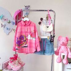 批发女童衬衫2024新款春夏季韩版<b class='q'>儿童</b><b class='q'>防晒衣</b>小女孩卡通薄款长袖外套潮