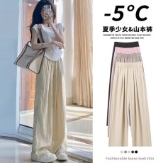批发原版面料冰丝山本<b class='q'>裤</b><b class='q'>阔腿裤</b><b class='q'>女</b>夏季薄款高腰显瘦垂感<b class='q'>棉麻</b>慵懒风