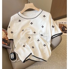 批发<b class='q'>正品</b>白领新2024夏季<b class='q'>专柜</b>同款冰丝短袖针织衫薄款T恤<b class='q'>女装</b>上衣