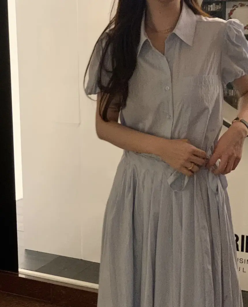 스커트형 셔츠 원피스 상세 이미지 19