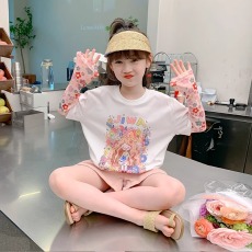 批发女童夏装长袖T恤2024新款<b class='q'>儿童</b>洋气短袖<b class='q'>防晒衣</b>服冰袖薄款夏季大童