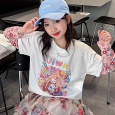 批发女童长袖t恤夏装<b class='q'>儿童</b>假两件短袖大童上衣9小女孩夏季<b class='q'>防晒衣</b>服冰袖