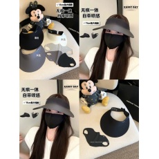 批发实拍实价无痕一体防晒防紫外线太阳帽可折叠遮阳帽透气高颜值口罩