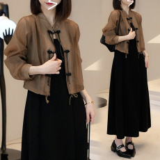 批发官图新中式国风套装黑色吊带<b class='q'>连衣裙</b>子女夏季2026新款今年流行漂亮