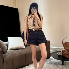 批发牛仔短裤女2024夏季新款高腰<b class='q'>显瘦</b>明显装饰阔腿裤百搭时尚热裤高品