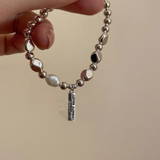 批发巴洛克珍珠手链女轻奢小众简约气质碎银子手串网红同款手饰品