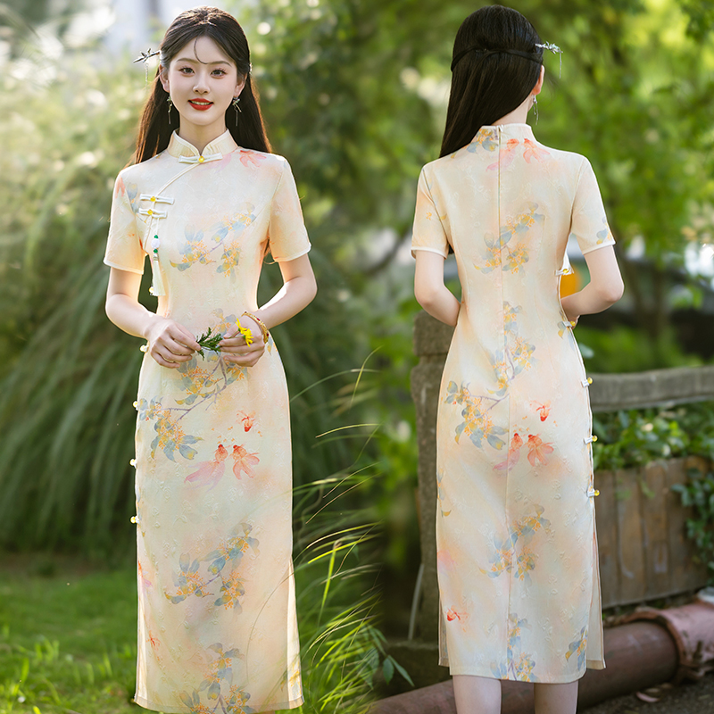 LN38526# 旗袍新款改良版年轻款少女日常可穿夏季气质连衣裙 服裝批發女裝批發服飾貨源