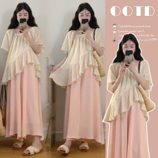 批发实拍~夏季孕妇小清新<b class='q'>套装</b>小个子甜美风娃娃衫<b class='q'>休闲</b>上衣减龄两件套