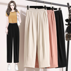 批发实价~冰丝哈伦运动裤女夏季薄款西装百搭九分显瘦休闲裤