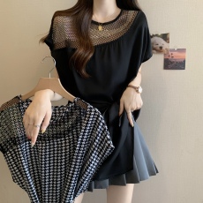 批发重工亮片气质显瘦衬衫女夏2026胖MM高级感不规则遮肚系带正肩上衣