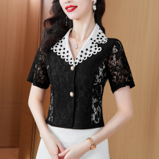 批发大量——绣花领子<b class='q'>小西装</b><b class='q'>长袖</b>蕾丝短装小外套