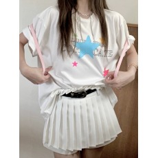 批发纯棉 原版外贸韩版新款夏季<b class='q'>原宿风</b>下衣失踪印花宽松短袖<b class='q'>T</b><b class='q'>恤</b>上衣女