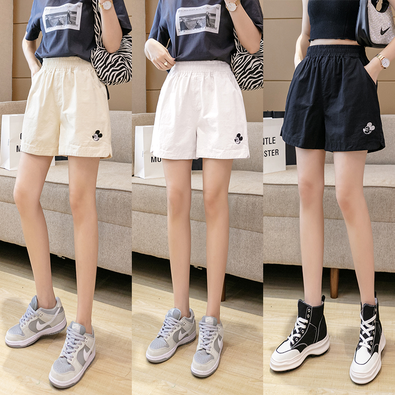 RY4064# 实拍薄款刺绣水洗棉牛仔短裤女2026夏百搭时尚高腰显瘦休闲...