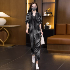 批发实拍洋气<b class='q'>哈伦</b>裤套装2026大码女装冰丝凉快短袖减龄显瘦两件套