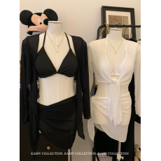 批发实拍实价泳衣比基尼分体四件套小胸聚拢性感显瘦高级感温泉度假