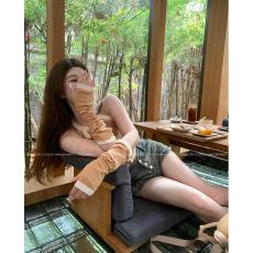 批发DoggyQin 辣妹天菜/复古高街牛仔短裤女夏季薄款高腰修身显瘦热裤