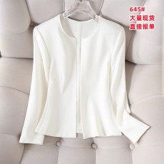 批发一线大品牌捡漏清仓剪标外贸尾货<b class='q'>原</b><b class='q'>单</b>法式优雅三醋酸短真丝外套