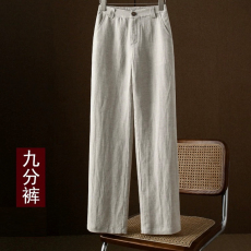 批发官图 2026<b class='q'>亚麻</b><b class='q'>裤</b>子女夏季薄款高腰直筒长<b class='q'>裤</b>垂感棉麻女装阔腿<b class='q'>裤</b>