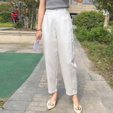 批发2026夏季新款女士天丝亚麻九分<b class='q'>哈伦</b><b class='q'>裤</b>爆款高腰显瘦宽松休闲小脚<b class='q'>裤</b>