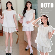 批发实拍现  <b class='q'>孕妇装</b>夏季新款潮妈新款时尚气质遮肉显瘦宽松两件套装