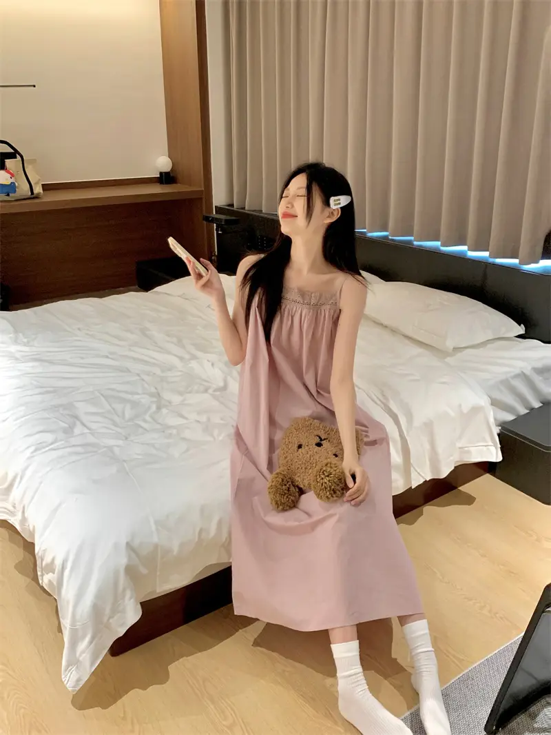 프렌치 스타일 레이스 홈웨어 드레스 상세 이미지 4