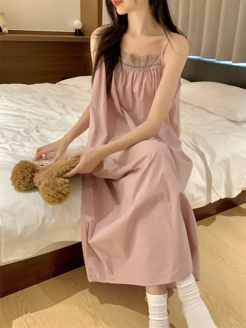 프렌치 스타일 레이스 홈웨어 드레스 상세 이미지 5
