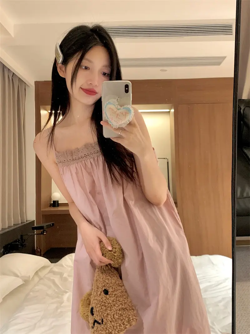 프렌치 스타일 레이스 홈웨어 드레스 상세 이미지 6