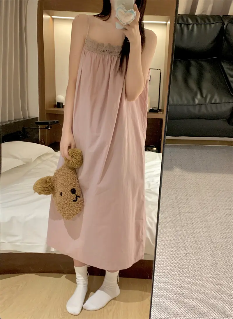 프렌치 스타일 레이스 홈웨어 드레스 상세 이미지 8
