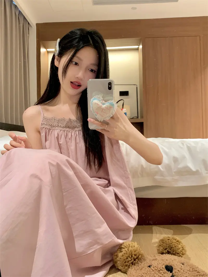 프렌치 스타일 레이스 홈웨어 드레스 상세 이미지 9