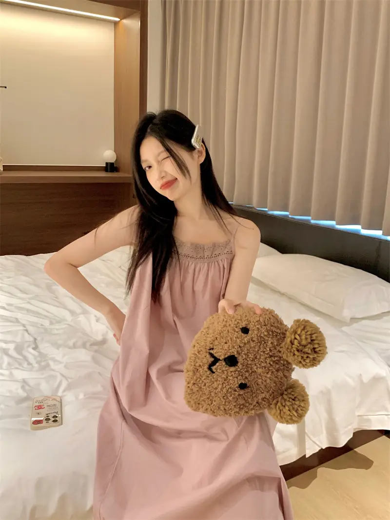프렌치 스타일 레이스 홈웨어 드레스 상세 이미지 10