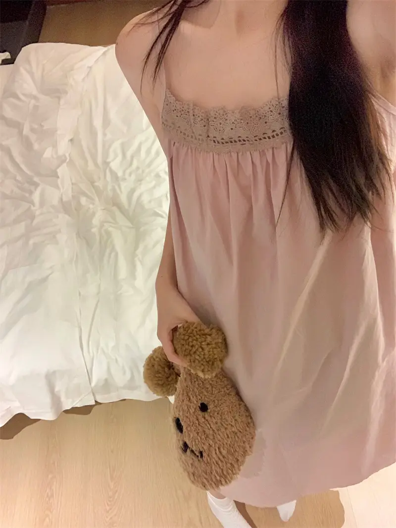 프렌치 스타일 레이스 홈웨어 드레스 상세 이미지 14