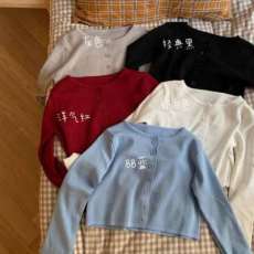 批发<b class='q'>针织</b><b class='q'>开衫</b>女2026年春季新款韩版网红长袖bm上衣宽松短款薄毛衣外套