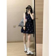 批发现新款2026<b class='q'>韩版</b>重工刺绣蝴蝶结减龄花苞背心裙孕妇装<b class='q'>大码</b><b class='q'>女装</b>