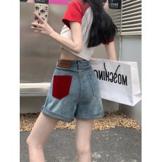 实拍复古卷边牛仔短裤女2026夏季新款高腰宽松显瘦百搭阔腿热裤