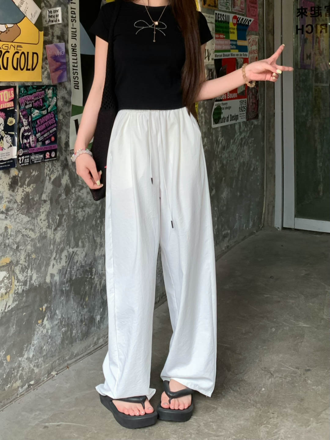 Khaki Scimitar Wide Leg Pants Women's Summer Thin 2024 New High Waist Drape Casual Banana Sports Pants