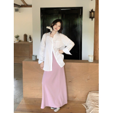 批发实拍 白色镂空拼接防晒衬衫收腰无袖吊带包臀连衣裙两件套