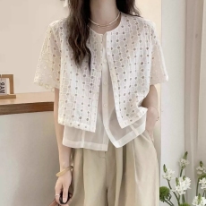 批发假两件拼接欧根纱衬衫女<b class='q'>欧洲站</b>夏装2026<b class='q'>新款</b>欧货女装设计感上衣潮