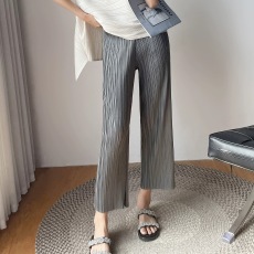 批发三宅百搭褶皱神<b class='q'>裤</b><b class='q'>pp</b>系列高腰阔腿直筒多色显瘦九分<b class='q'>裤</b>