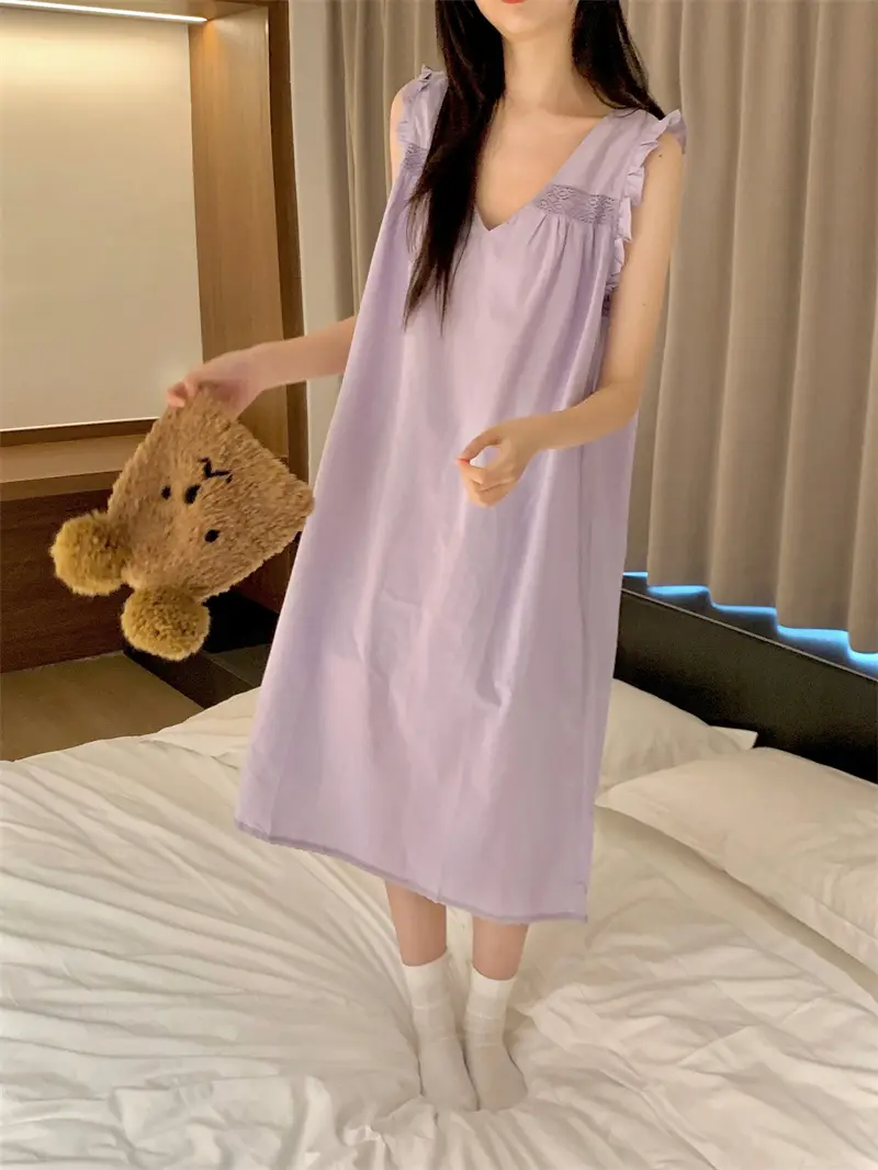 프랑스 스타일 레이스 V넥 홈웨어 상세 이미지 6