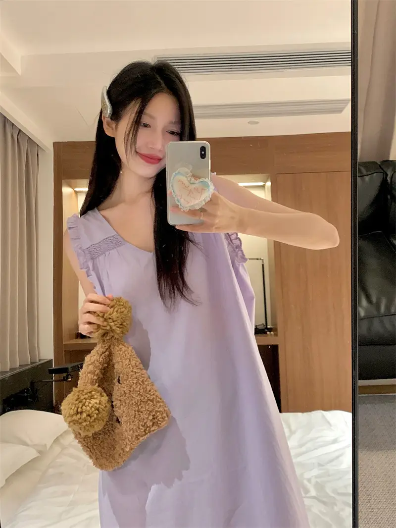 프랑스 스타일 레이스 V넥 홈웨어 상세 이미지 8