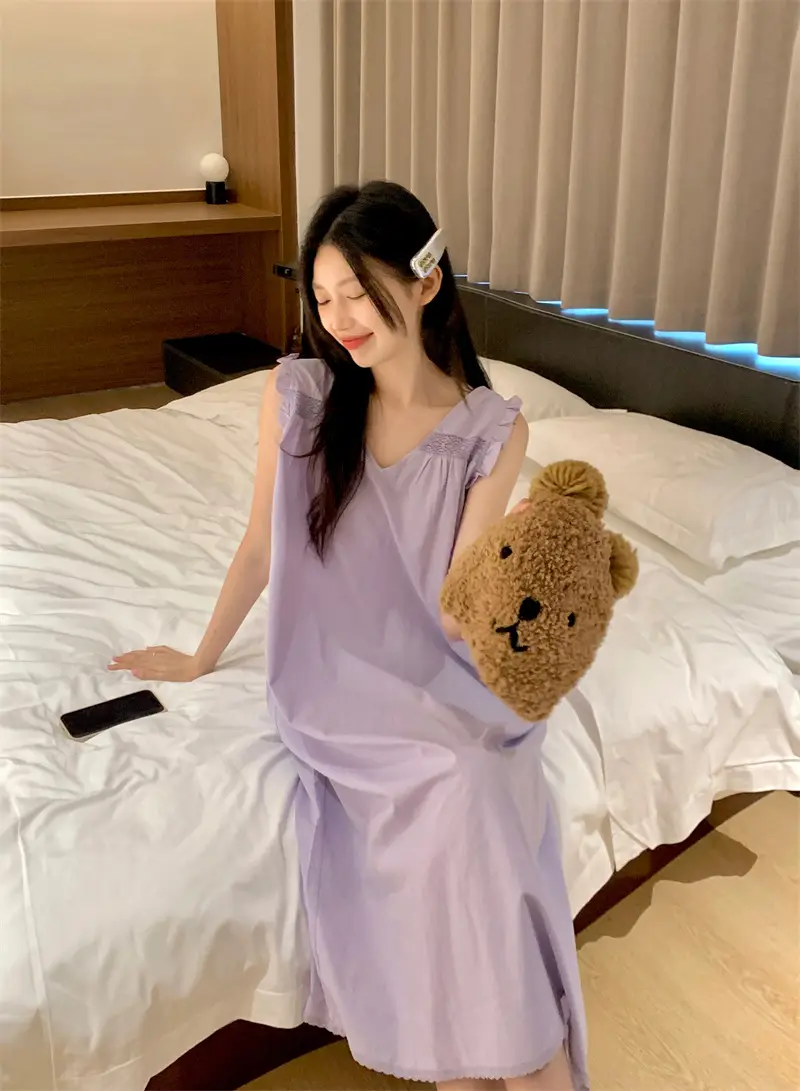 프랑스 스타일 레이스 V넥 홈웨어 상세 이미지 11