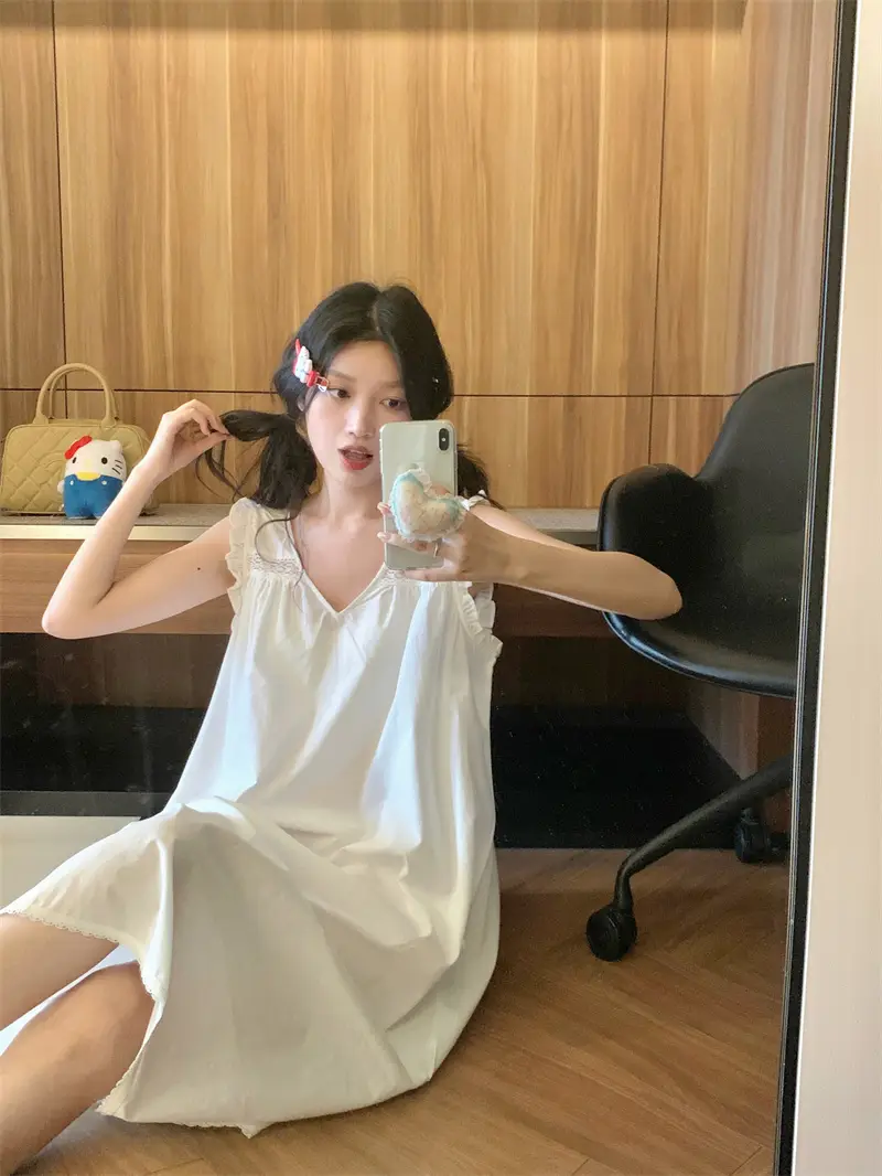 프랑스 스타일 레이스 V넥 홈웨어 상세 이미지 23