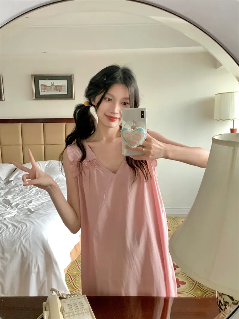 프랑스 스타일 레이스 V넥 홈웨어 상세 이미지 25