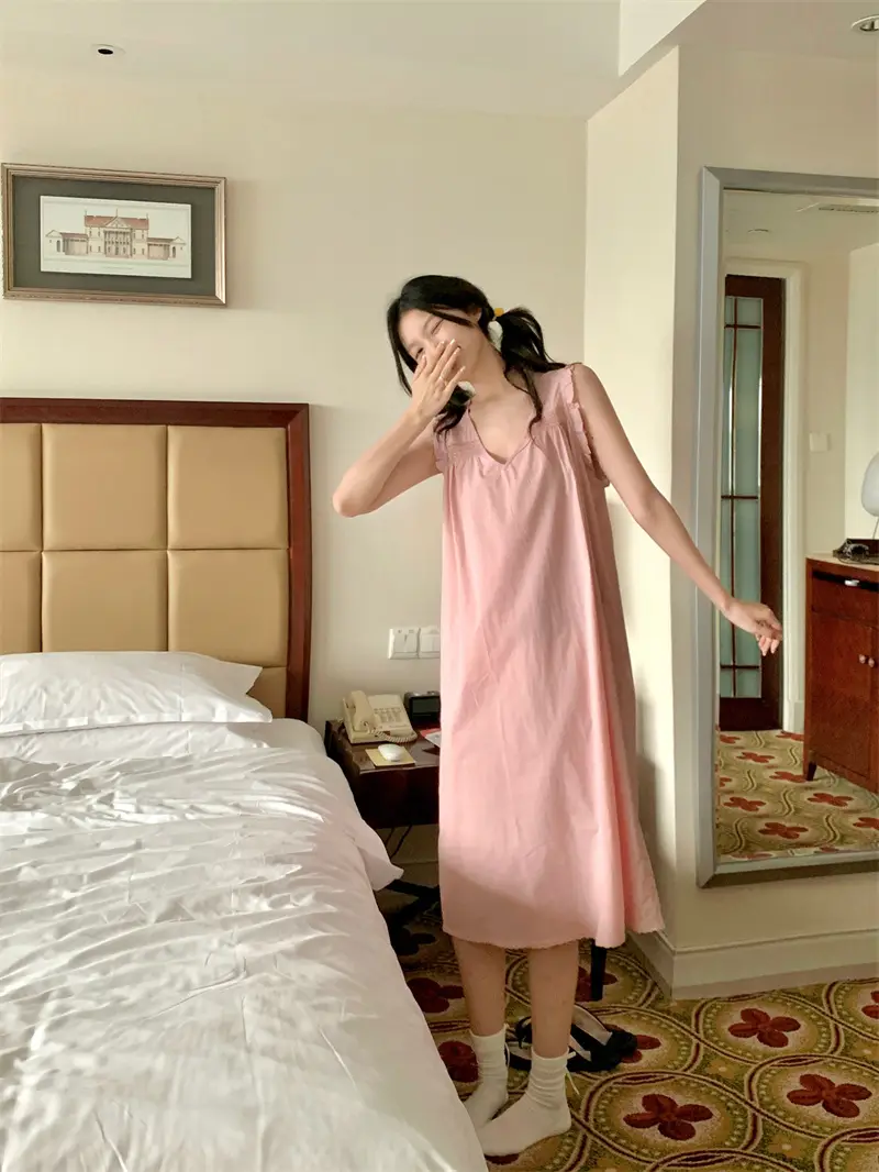 프랑스 스타일 레이스 V넥 홈웨어 상세 이미지 32