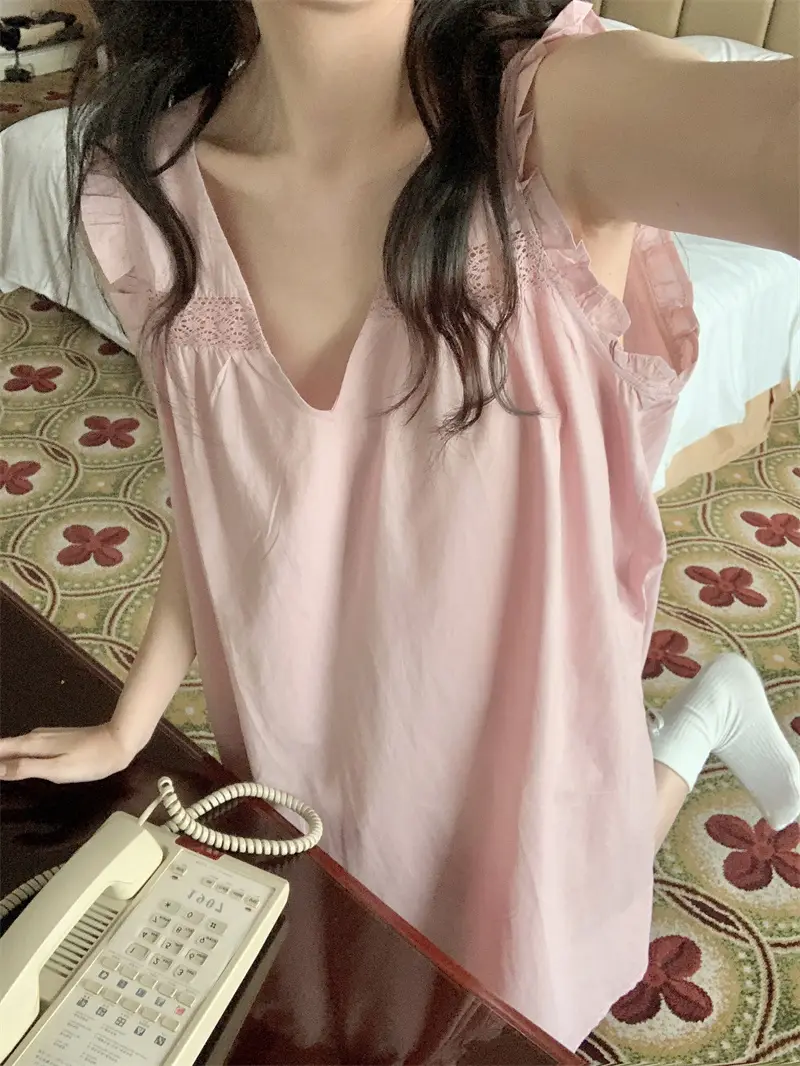프랑스 스타일 레이스 V넥 홈웨어 상세 이미지 33